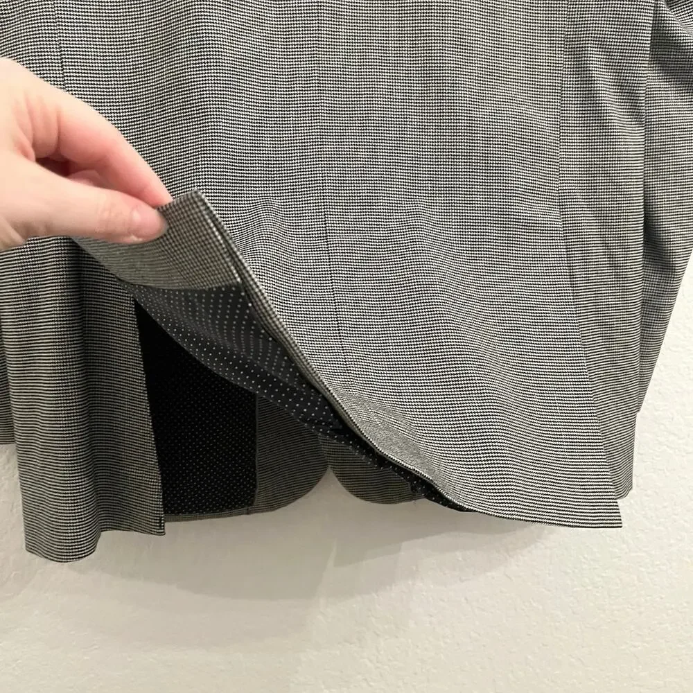 Jos A Bank Linen Cotton Houndstooth Blazer‎ 40L Tailored Fit Elbow Patches Black